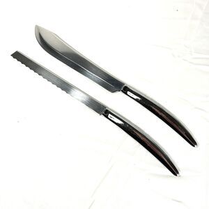 Saladmaster Knives 403 Carving & 406 Bread Set Of 2 Stainless Steel USA MCM